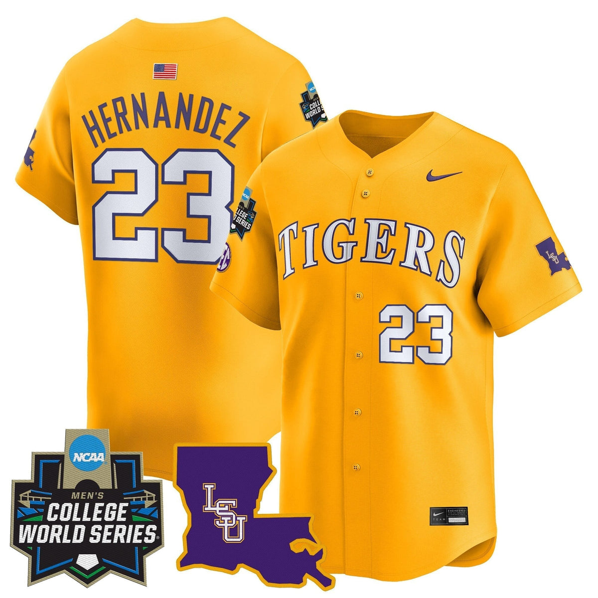 LSU 2025 World Series Vapor Premier Limited Jersey - All Stitched