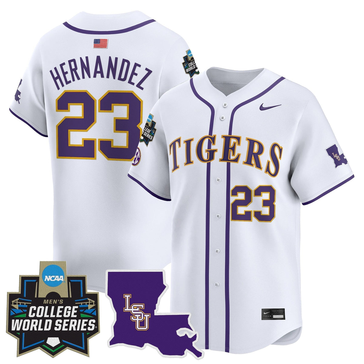 LSU 2025 World Series Vapor Premier Limited Jersey - All Stitched