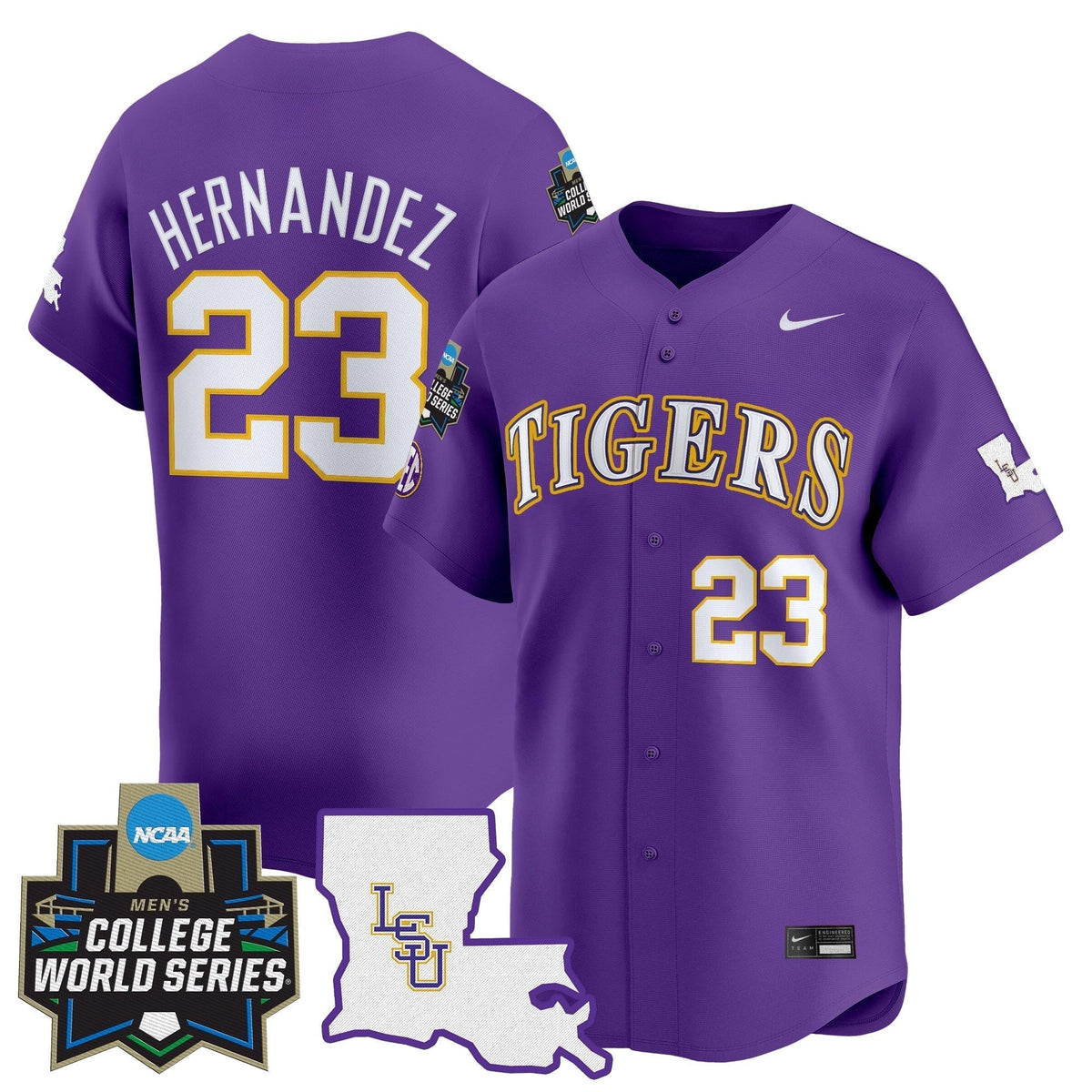 LSU 2025 World Series Vapor Premier Limited Men Jersey - All Stitched