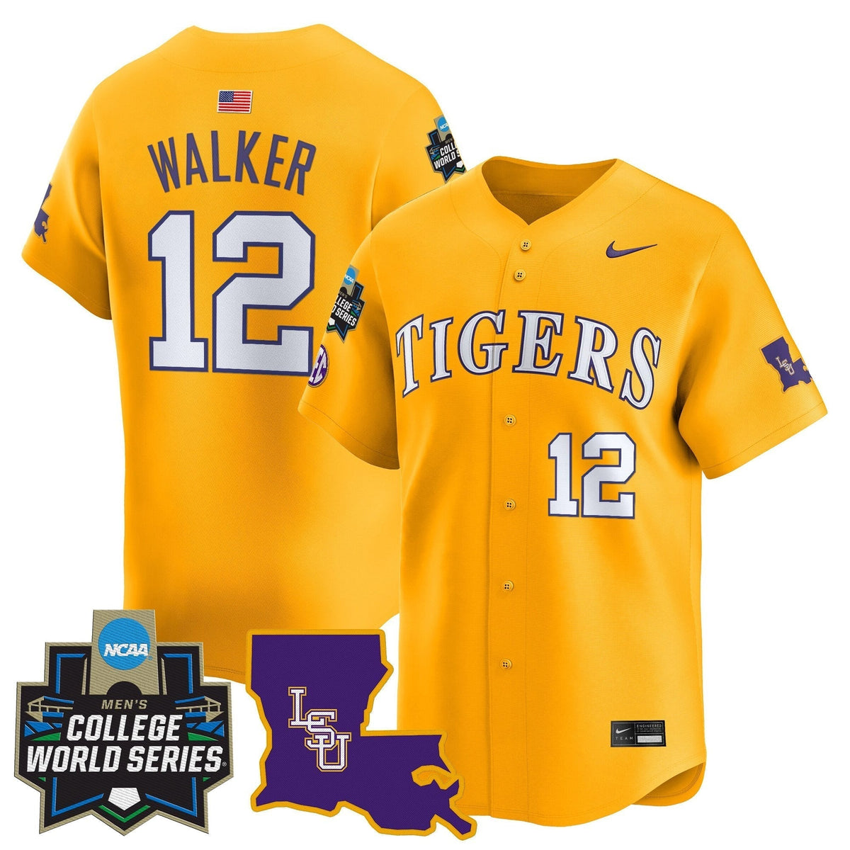 LSU 2025 World Series Vapor Premier Limited Jersey - All Stitched