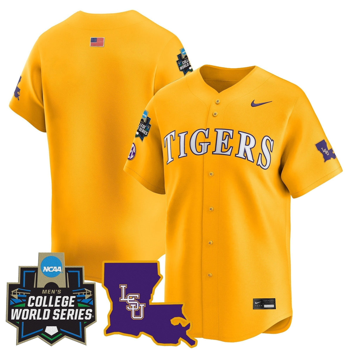 LSU 2025 World Series Vapor Premier Limited Jersey - All Stitched