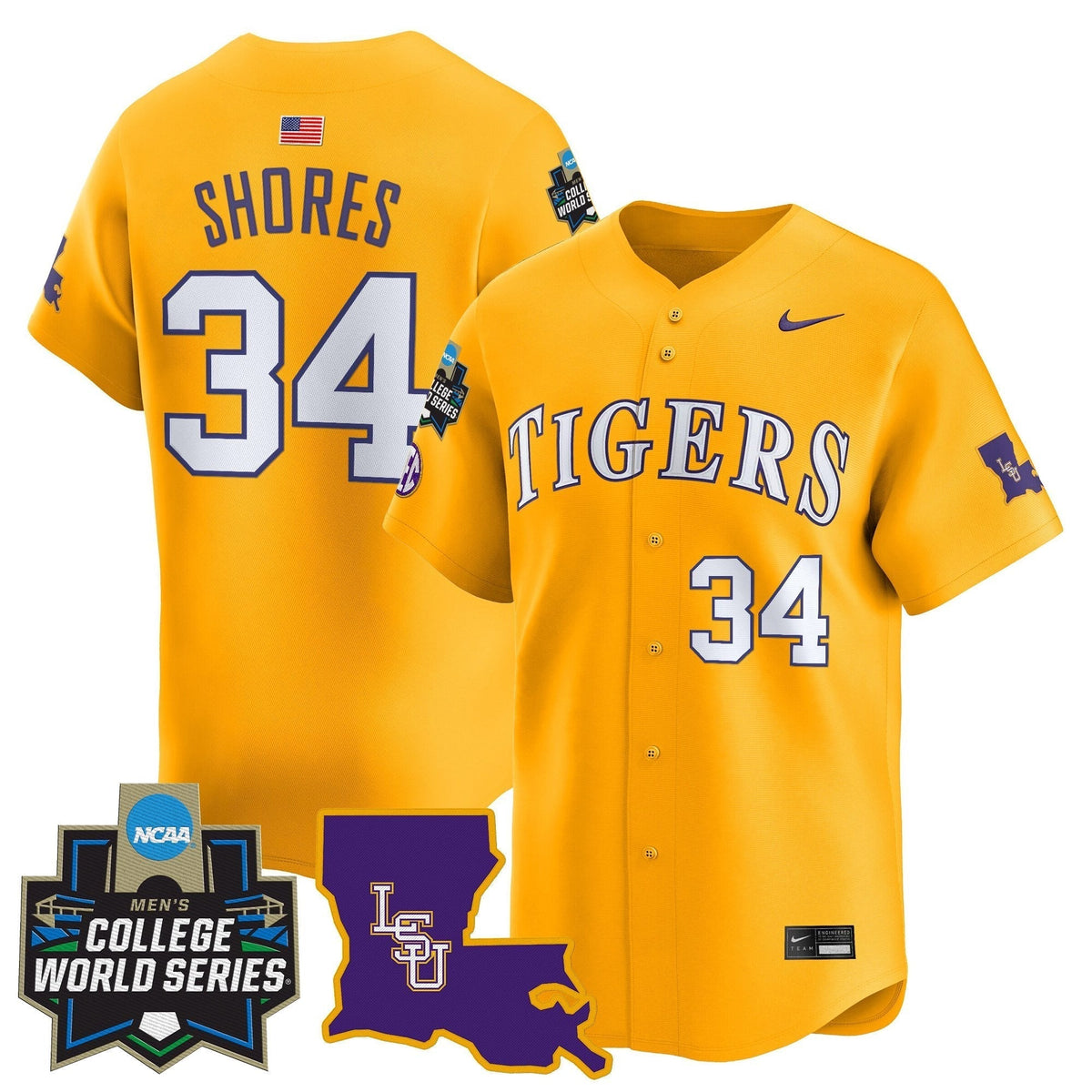 LSU 2025 World Series Vapor Premier Limited Jersey - All Stitched