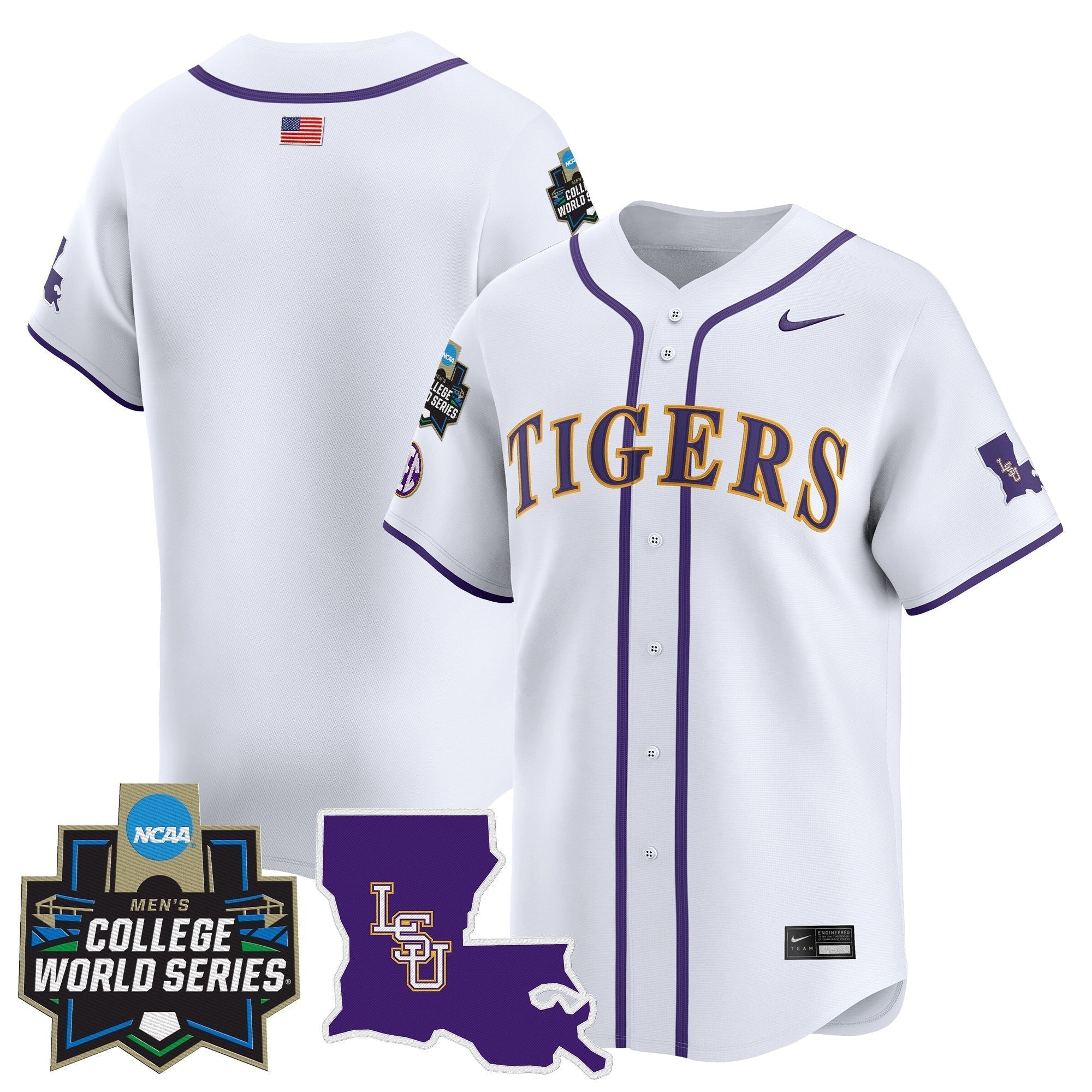 LSU 2025 World Series Vapor Premier Limited Jersey - All Stitched