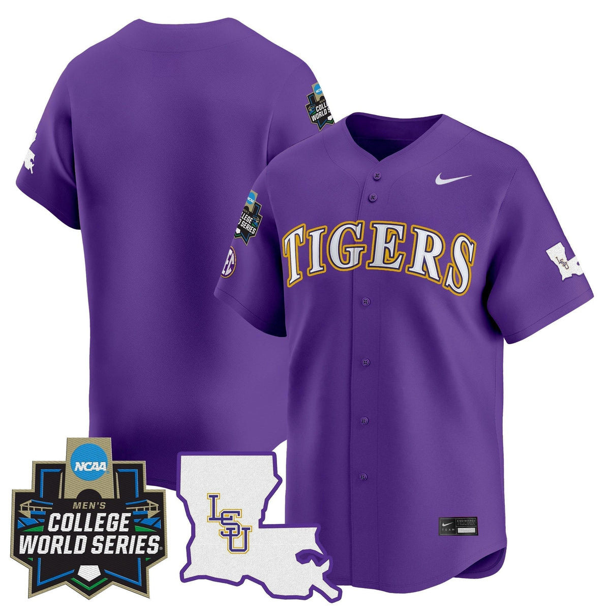 LSU 2025 World Series Vapor Premier Limited Men Jersey - All Stitched