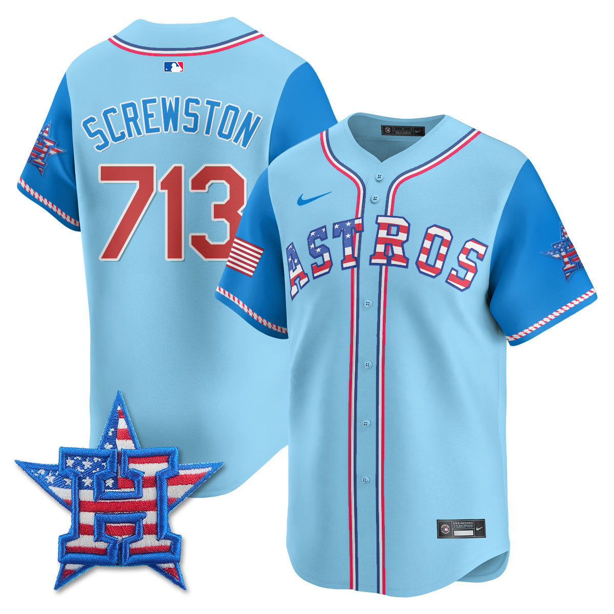 HOU 2025 Fourth of July Men Jersey - All Stitched
