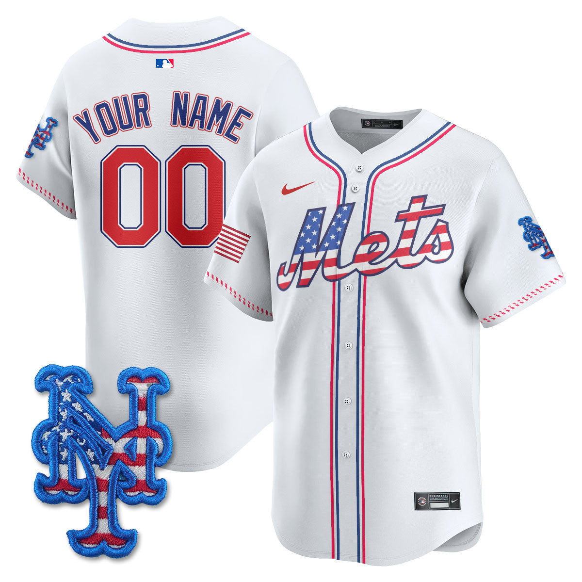 New York Mets 2025 Fourth of July Custom Jersey - All Stitched