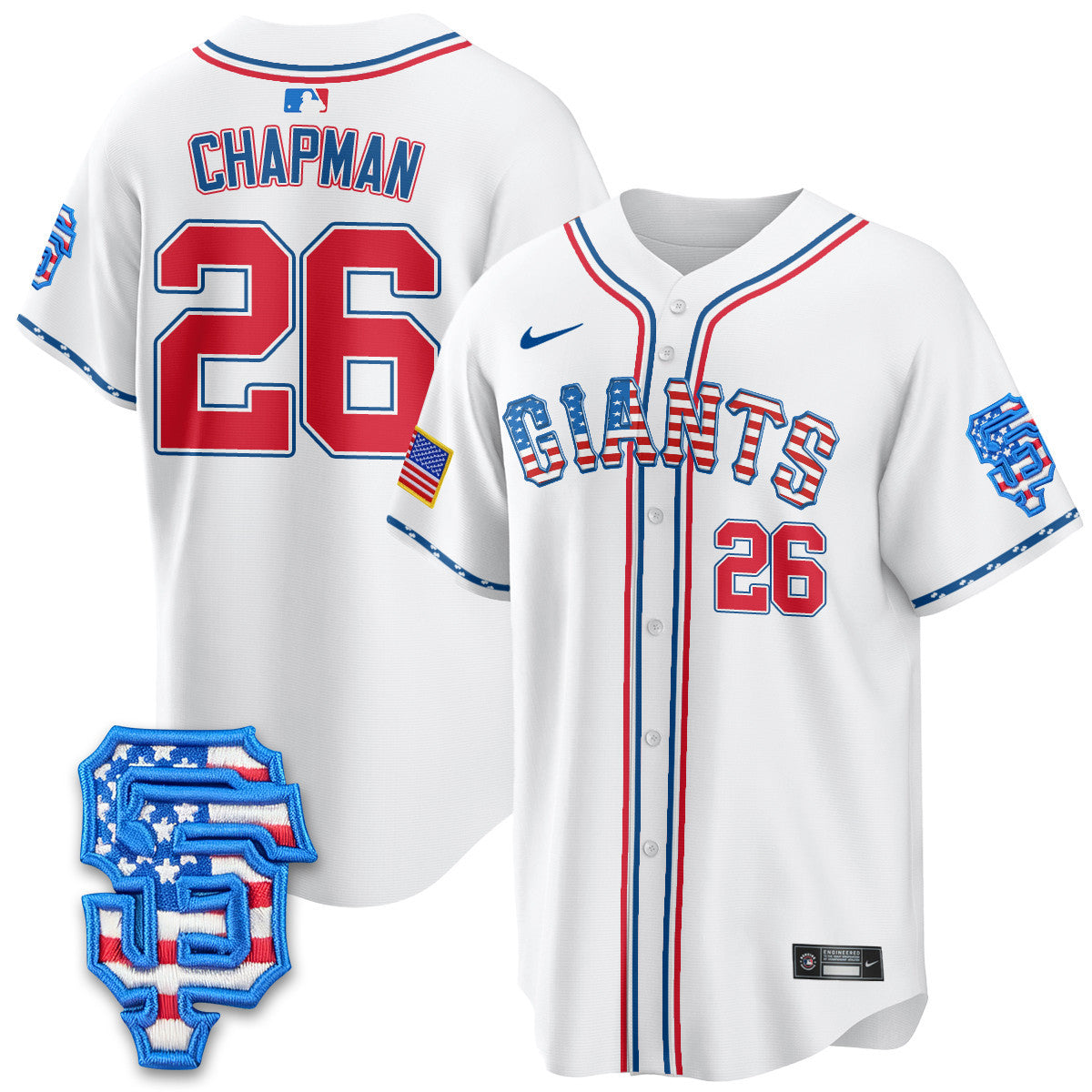 Men's San Francisco Giants 2025 Fourth of July Jersey - All Stitched