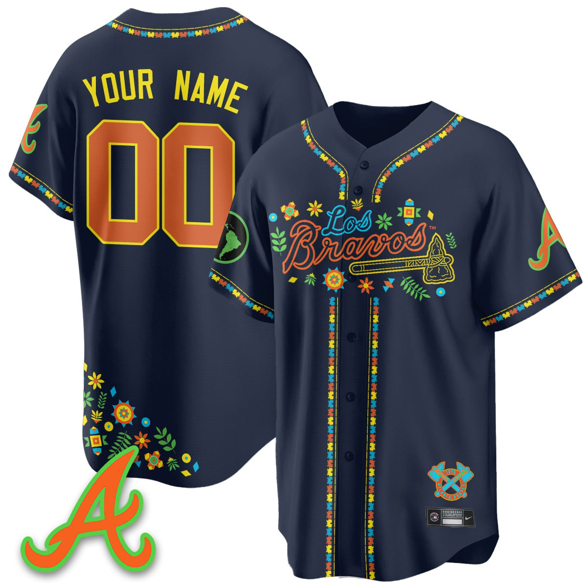 Atlanta Braves 2025 "Los Bravos" Jersey - All Stitched