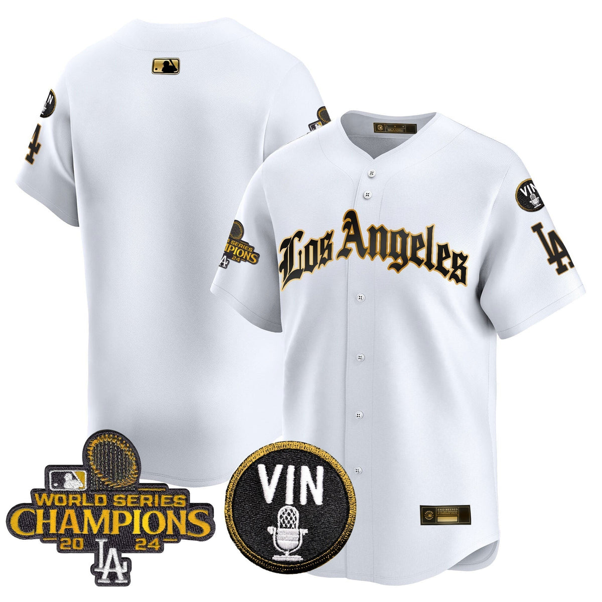 Dodgers 2025 LA Gothic Style Gold Vapor Premier Limited Jersey - All Stitched