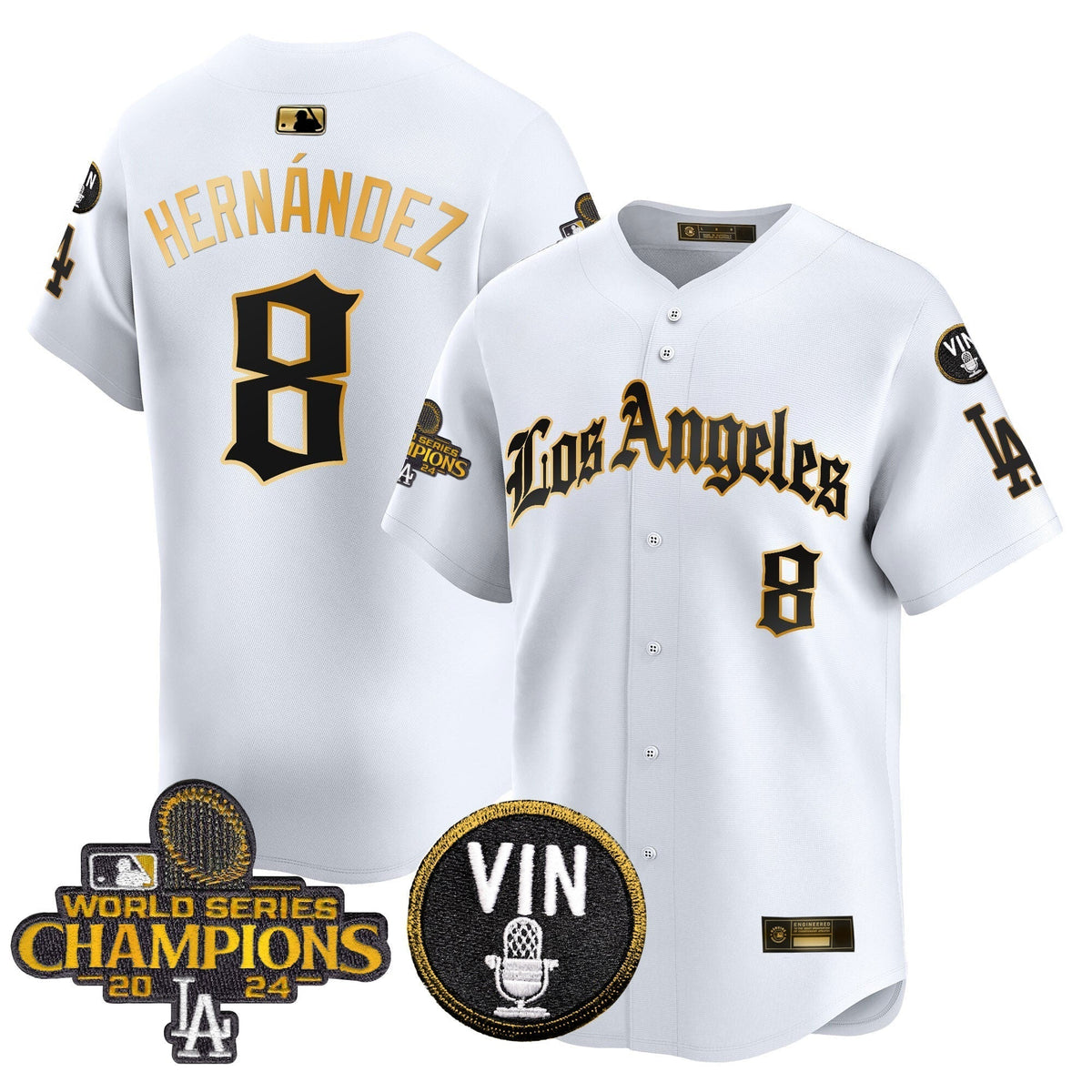 Dodgers 2025 LA Gothic Style Gold Vapor Premier Limited Jersey - All Stitched