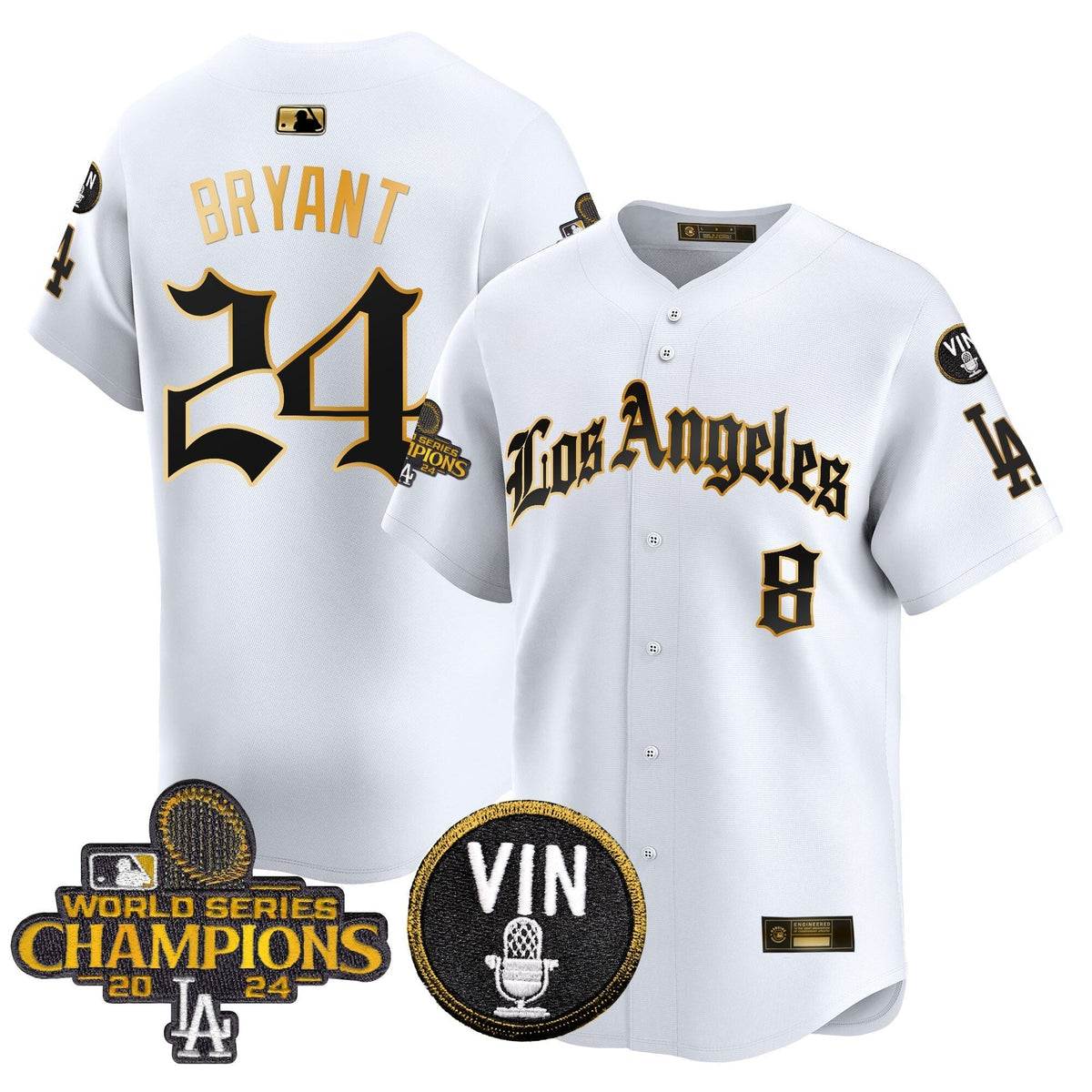 Dodgers 2025 LA Gothic Style Gold Vapor Premier Limited Jersey - All Stitched