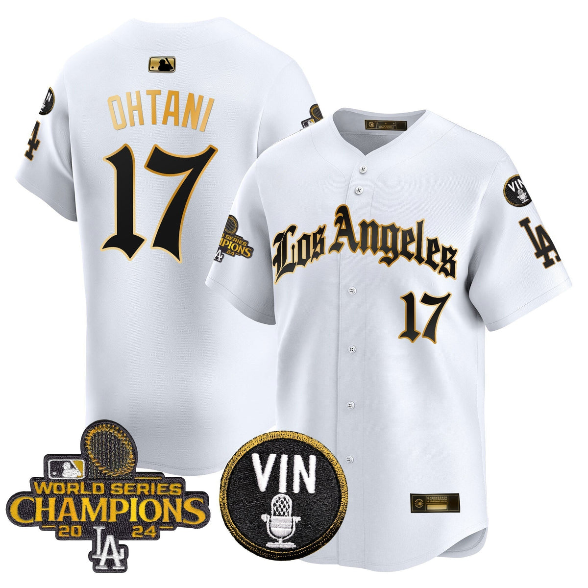 Dodgers 2025 LA Gothic Style Gold Vapor Premier Limited Jersey - All Stitched