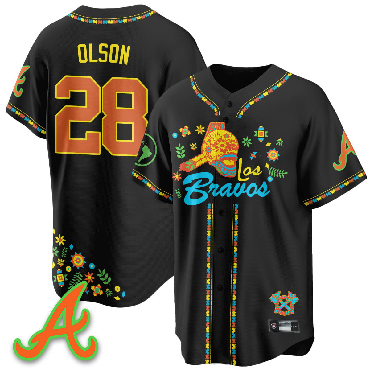 Men's Atlanta Braves 2025 "Los Bravos" Jersey V2 - All Stitched