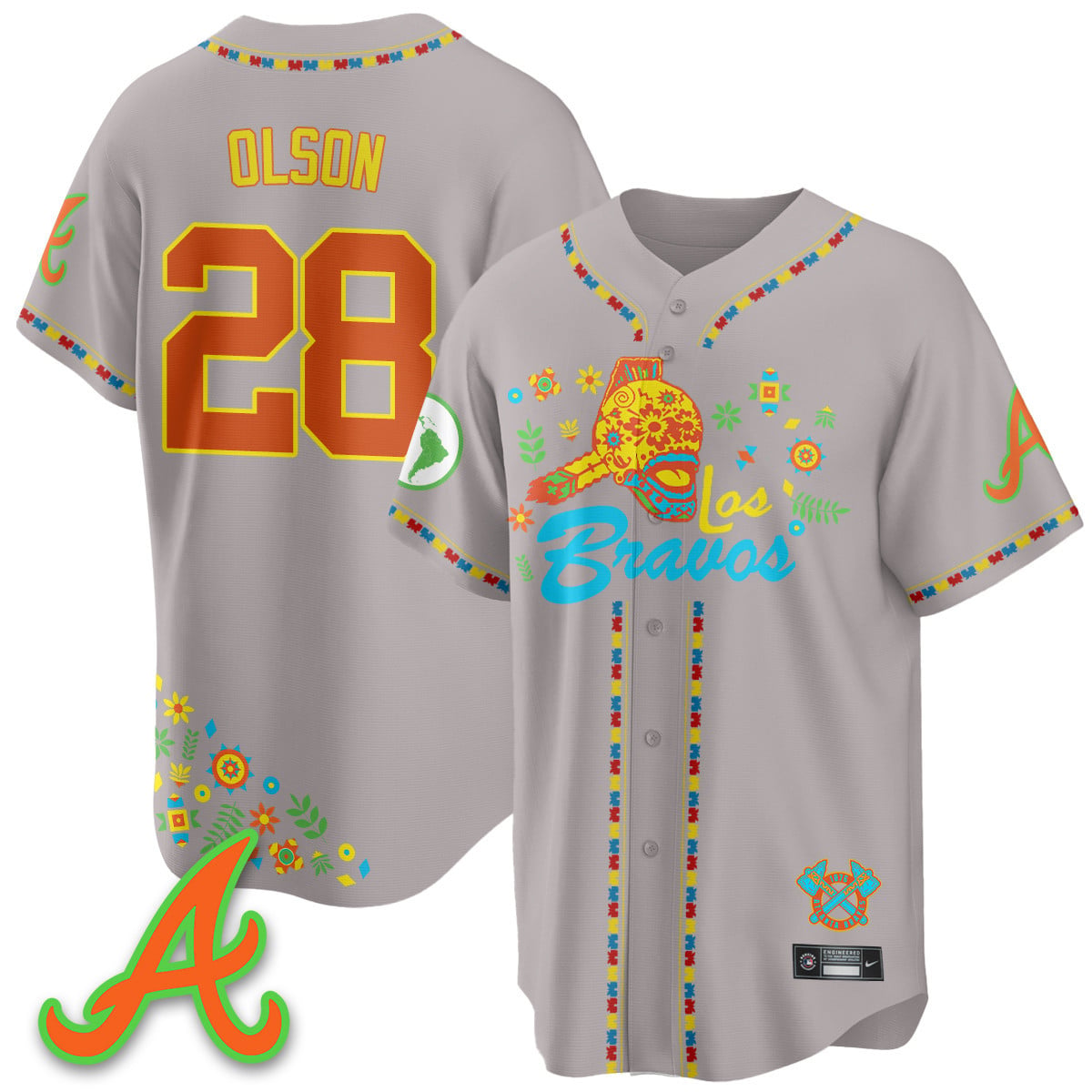 Men's Atlanta Braves 2025 "Los Bravos" Jersey V2 - All Stitched