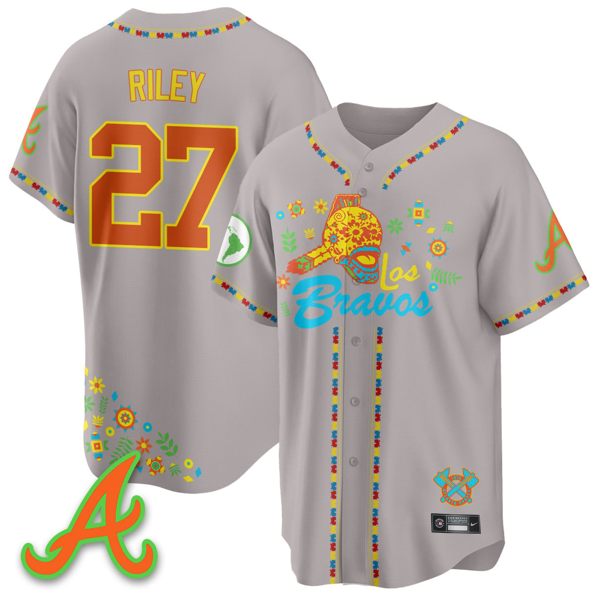Men's Atlanta Braves 2025 "Los Bravos" Jersey V2 - All Stitched