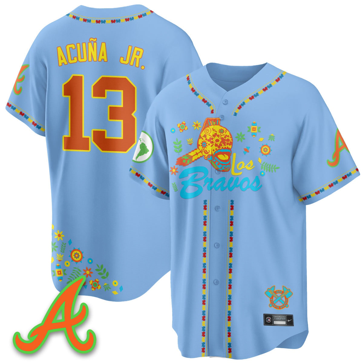 Men's Atlanta Braves 2025 "Los Bravos" Jersey V2 - All Stitched