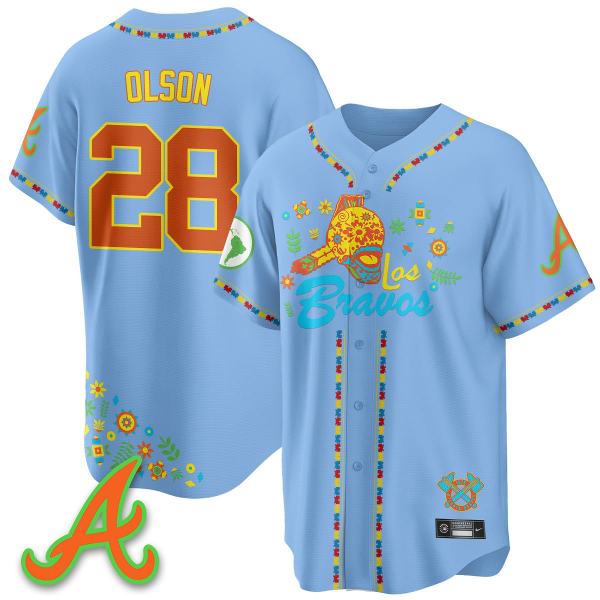 Men's Atlanta Braves 2025 "Los Bravos" Jersey V2 - All Stitched