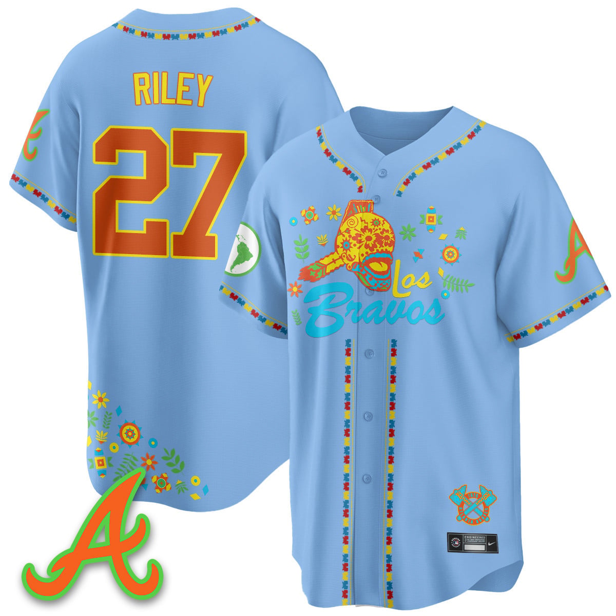 Men's Atlanta Braves 2025 "Los Bravos" Jersey V2 - All Stitched