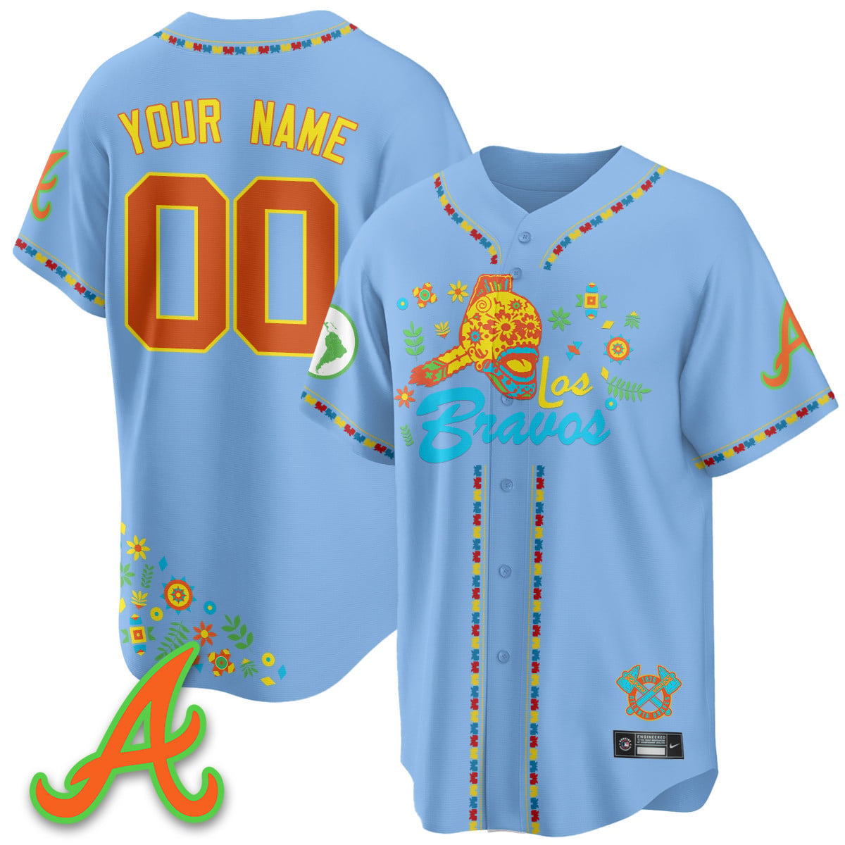 Men's Atlanta Braves 2025 "Los Bravos" Jersey V2 - All Stitched