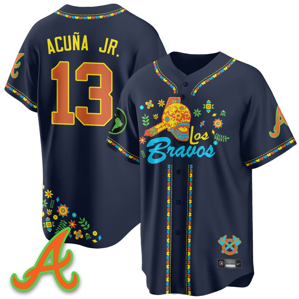 Men's Atlanta Braves 2025 "Los Bravos" Jersey V2 - All Stitched