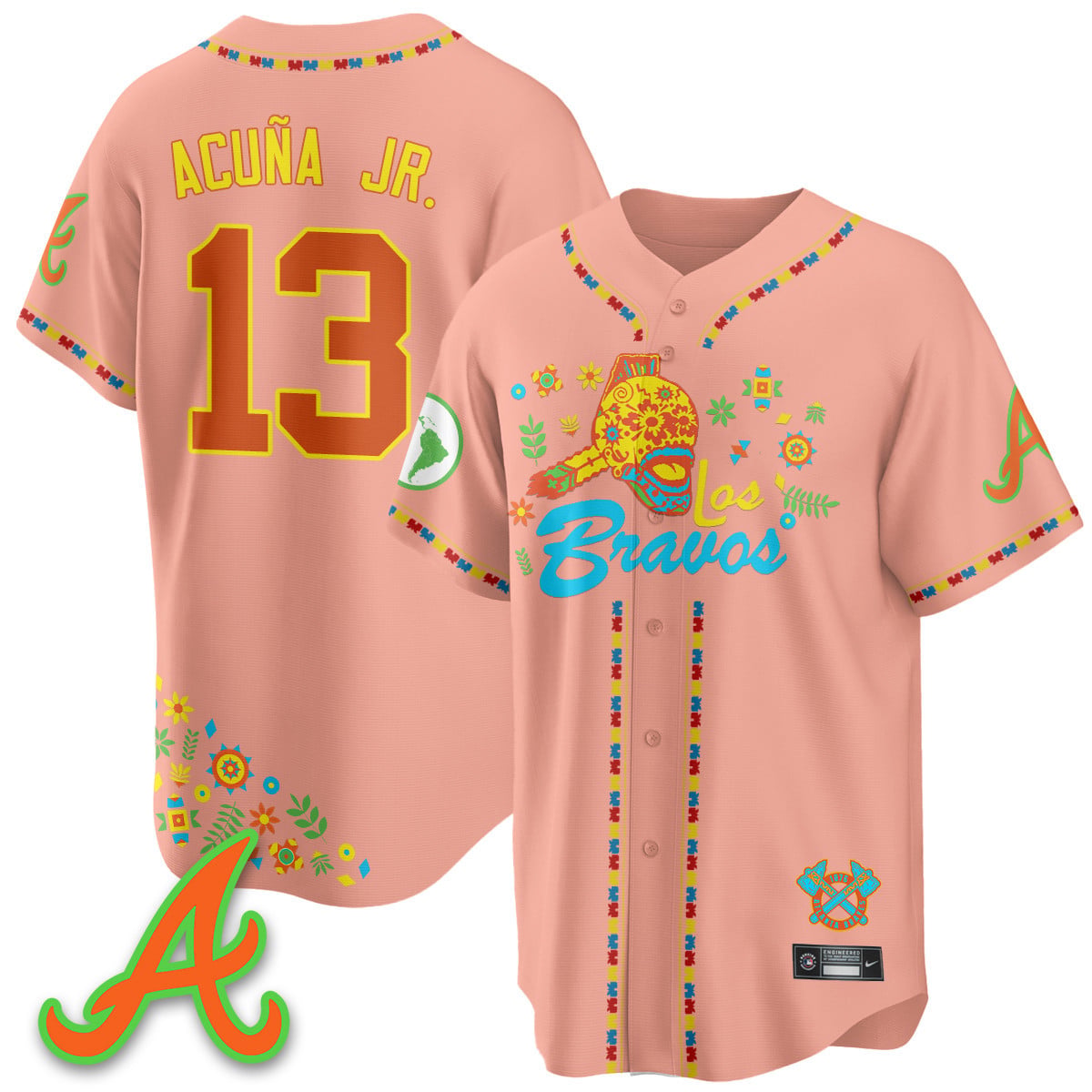 Men's Atlanta Braves 2025 "Los Bravos" Jersey V2 - All Stitched
