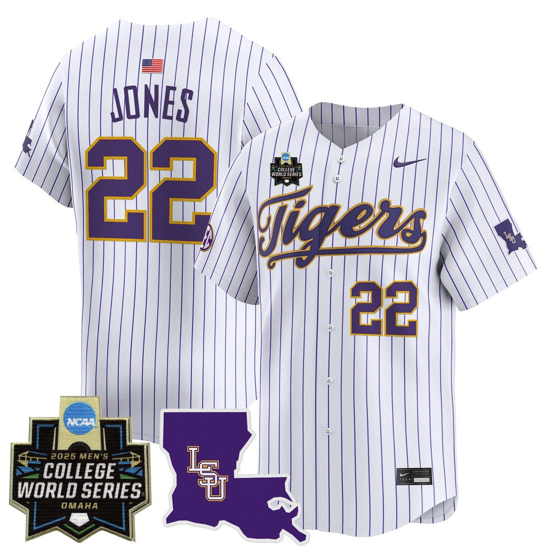 LSU 24/25 Jersey - 2025 College World Series Patch - All Stitched