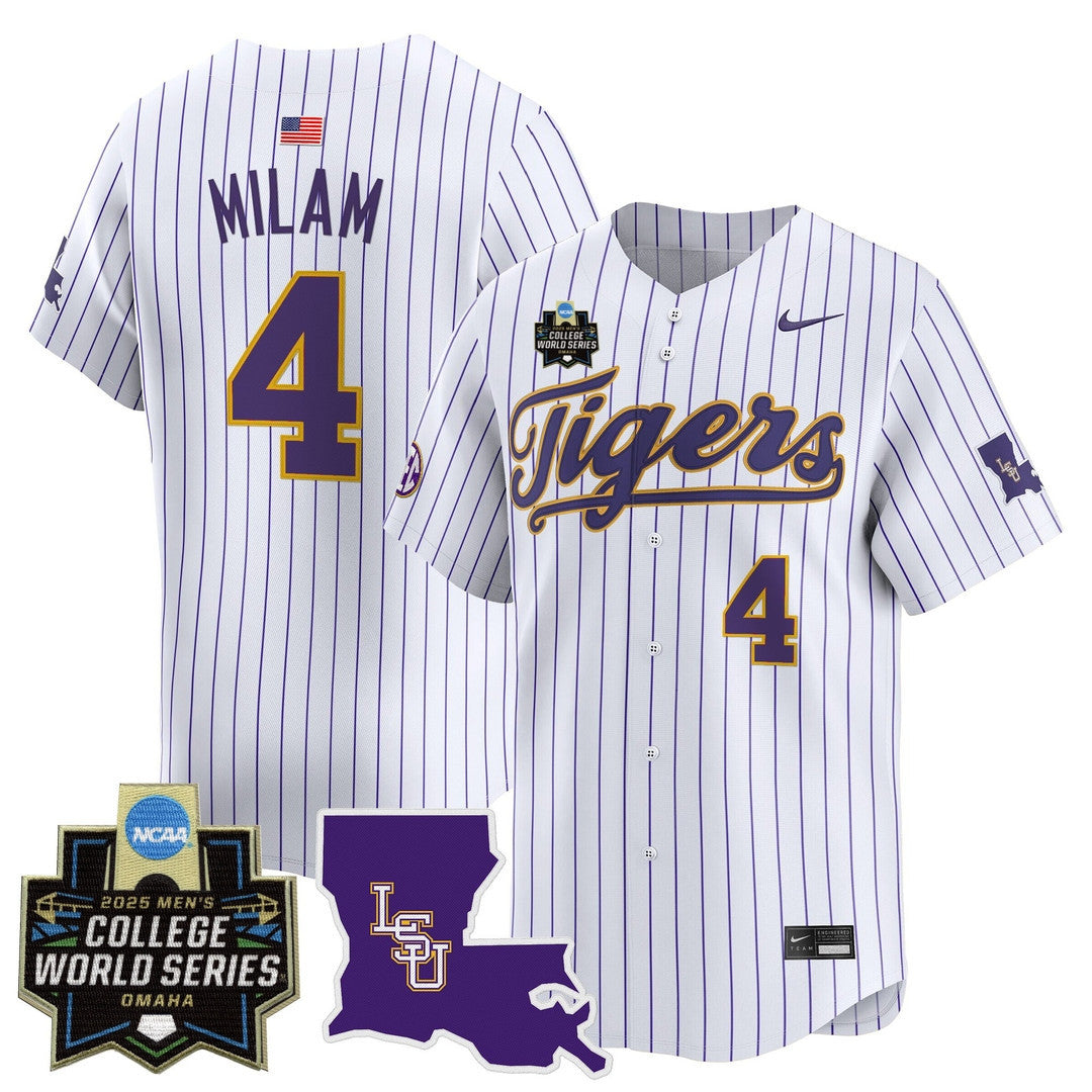 LSU 24/25 Jersey - 2025 College World Series Patch - All Stitched
