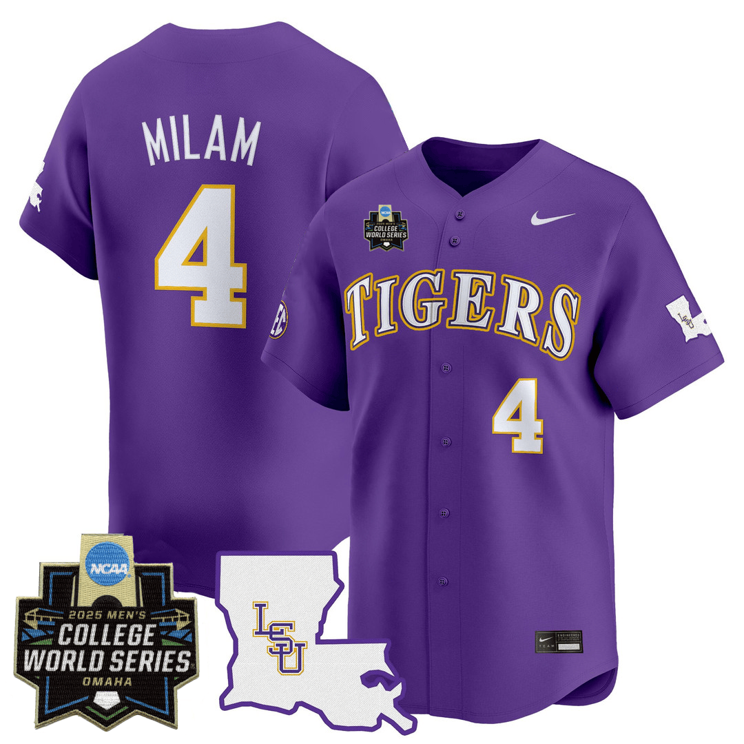 LSU 24/25 Jersey - 2025 College World Series Patch - All Stitched
