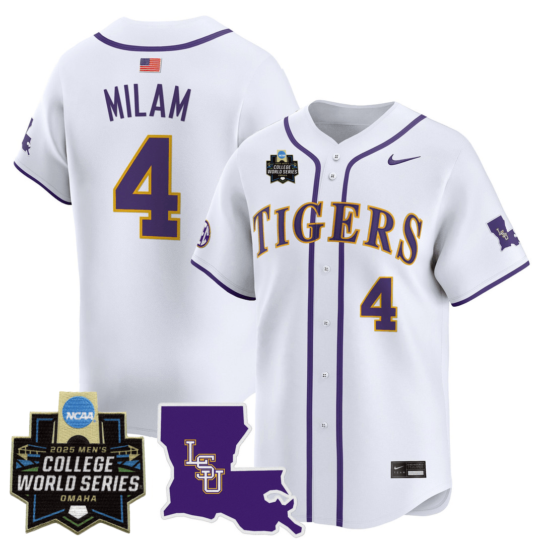 LSU 24/25 Jersey - 2025 College World Series Patch - All Stitched