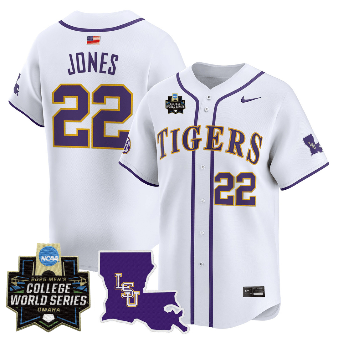 LSU 24/25 Jersey - 2025 College World Series Patch - All Stitched