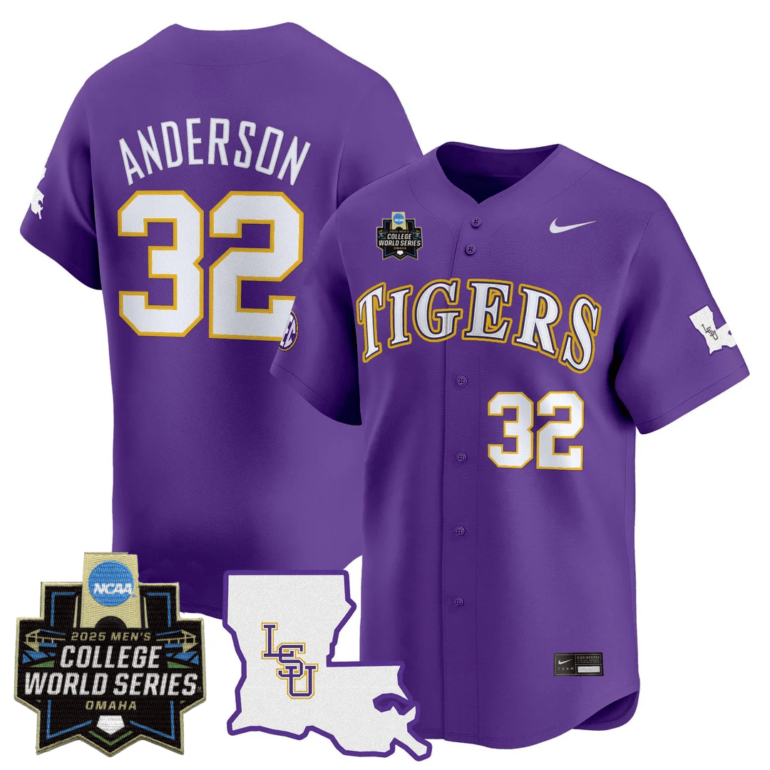 LSU 24/25 Jersey - 2025 College World Series Patch - All Stitched
