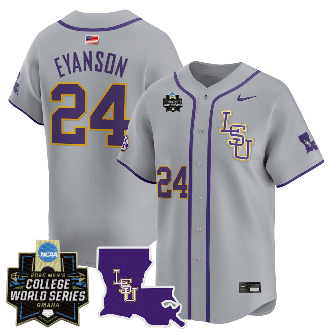 LSU 24/25 Jersey - 2025 College World Series Patch - All Stitched