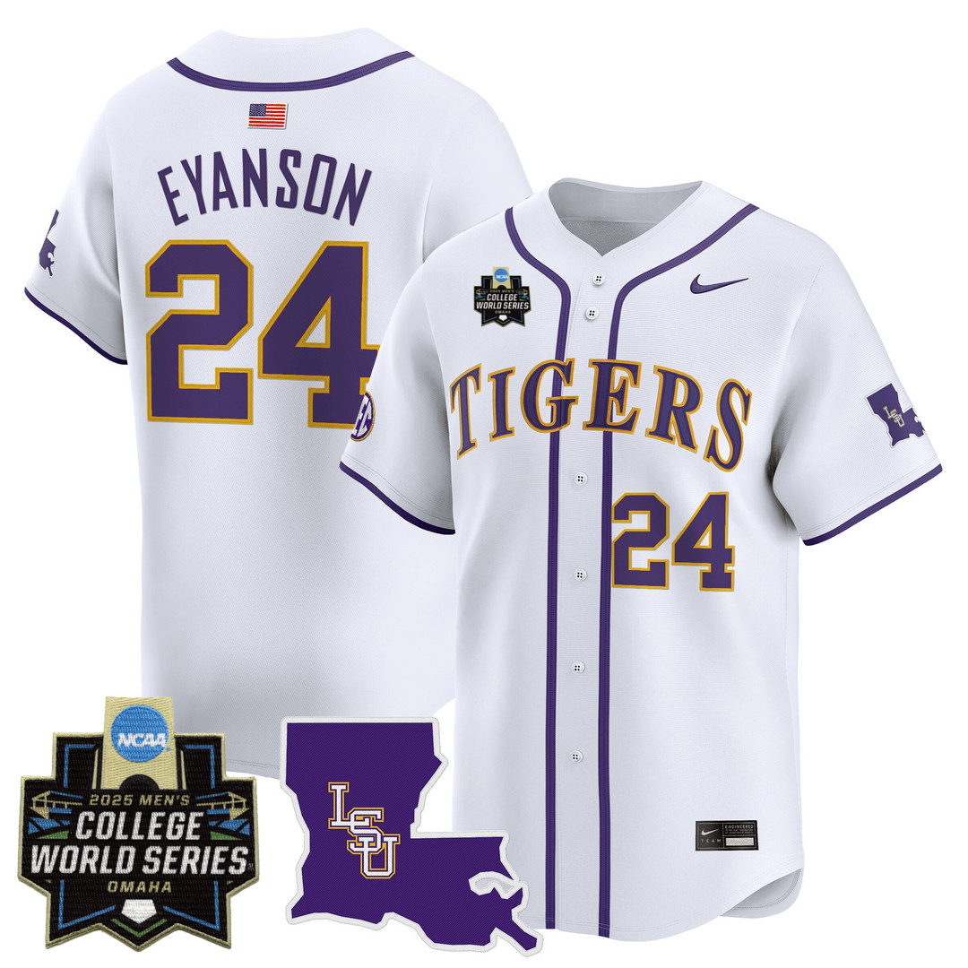 LSU 24/25 Jersey - 2025 College World Series Patch - All Stitched