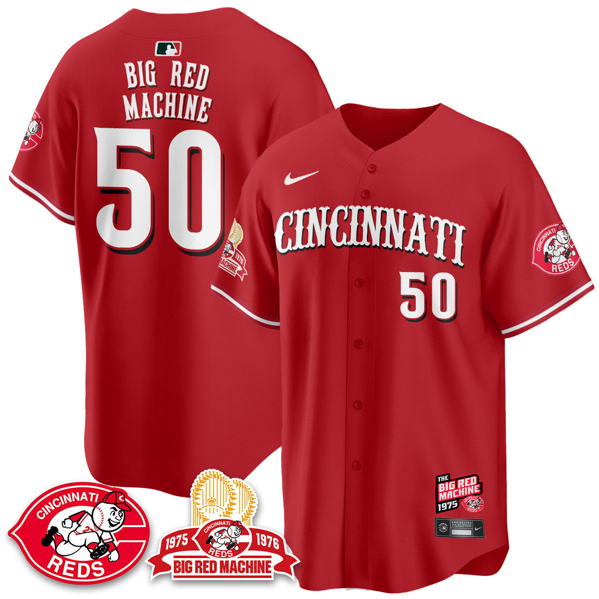 CIN Big Red Machine 50th Anniversary Jersey - All Stitched