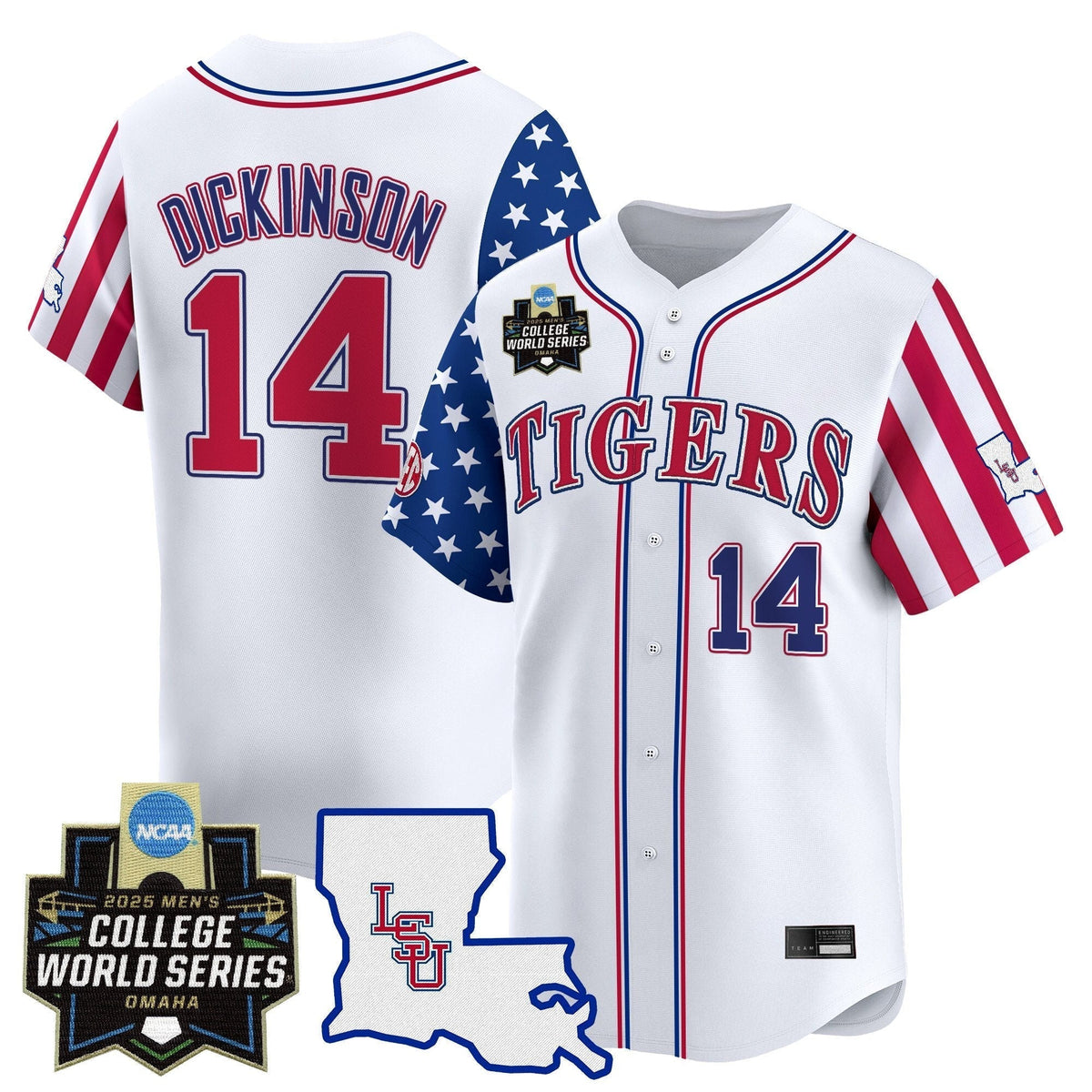 LSU 2025 Independence Day Vapor Premier Limited Men Jersey - World Series Patch - All Stitched
