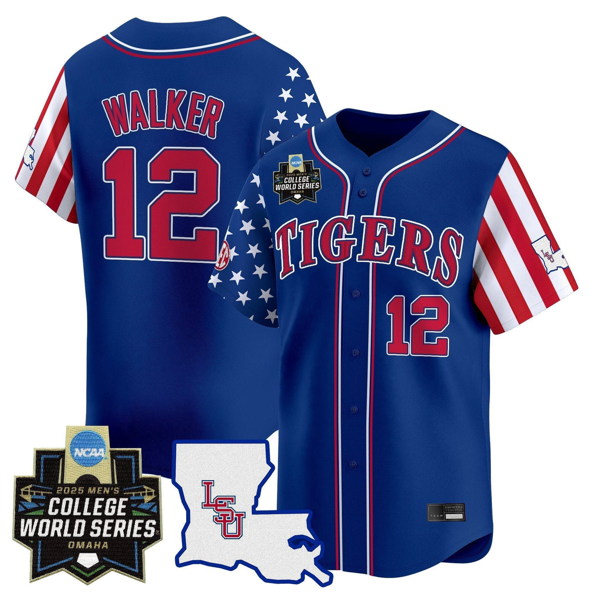 LSU 2025 Independence Day Vapor Premier Limited Jersey - World Series Patch - All Stitched
