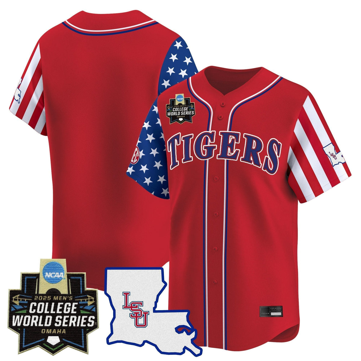 LSU 2025 Independence Day Vapor Premier Limited Jersey - World Series Patch - All Stitched