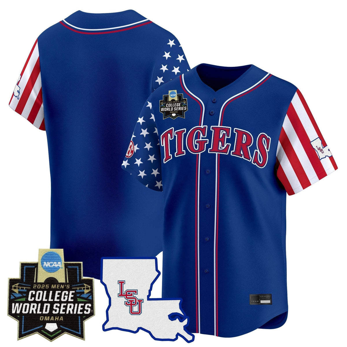 LSU 2025 Independence Day Vapor Premier Limited Jersey - World Series Patch - All Stitched