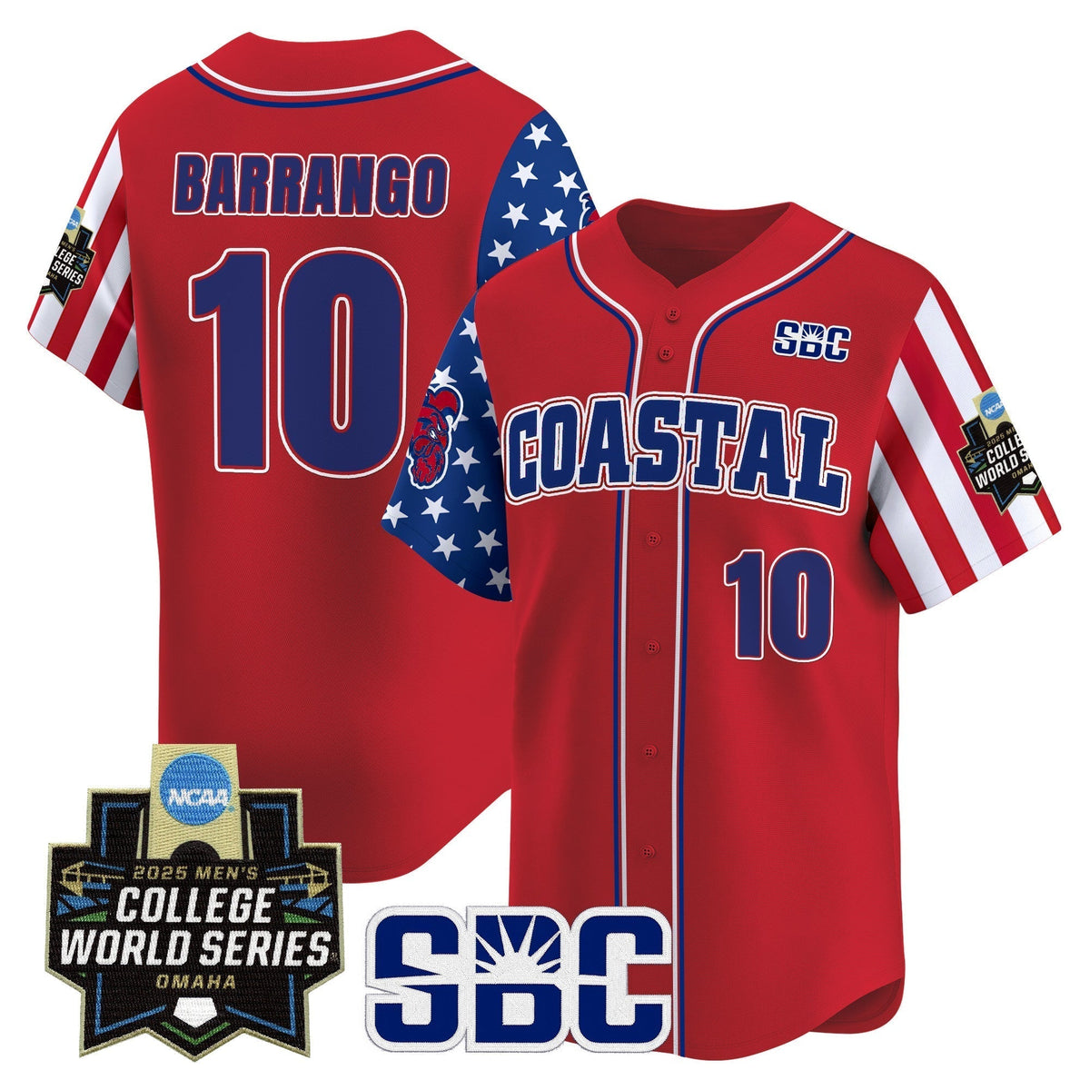 Coastal Carolina Chanticleers 2025 Independence Day Vapor Premier Limited Jersey - World Series Patch - All Stitched