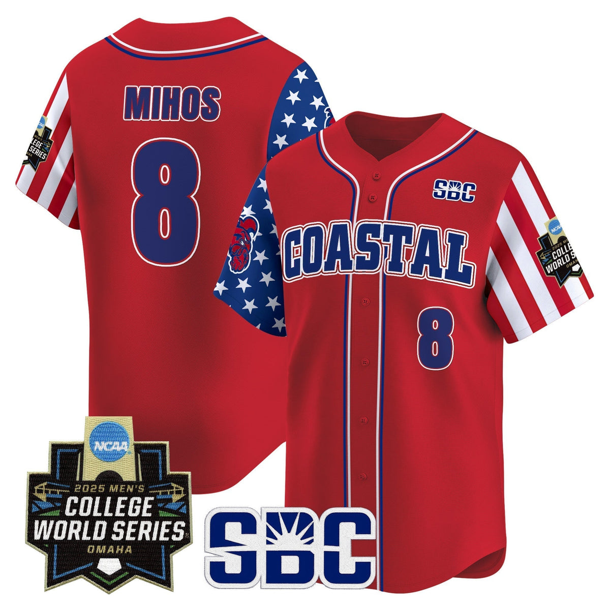 Coastal Carolina Chanticleers 2025 Independence Day Vapor Premier Limited Jersey - World Series Patch - All Stitched
