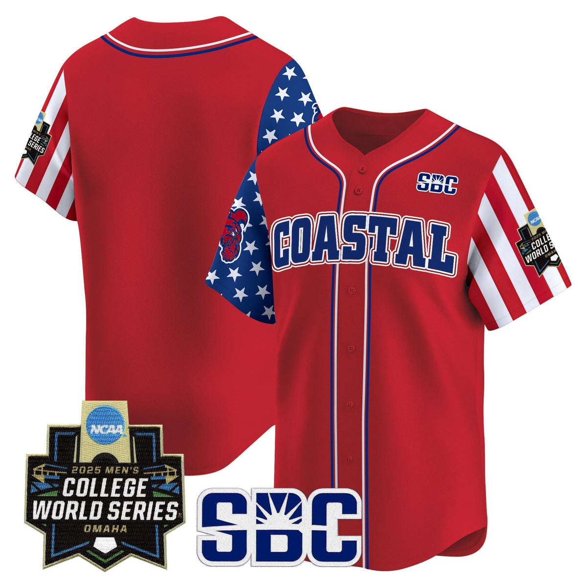 Coastal Carolina Chanticleers 2025 Independence Day Vapor Premier Limited Jersey - World Series Patch - All Stitched