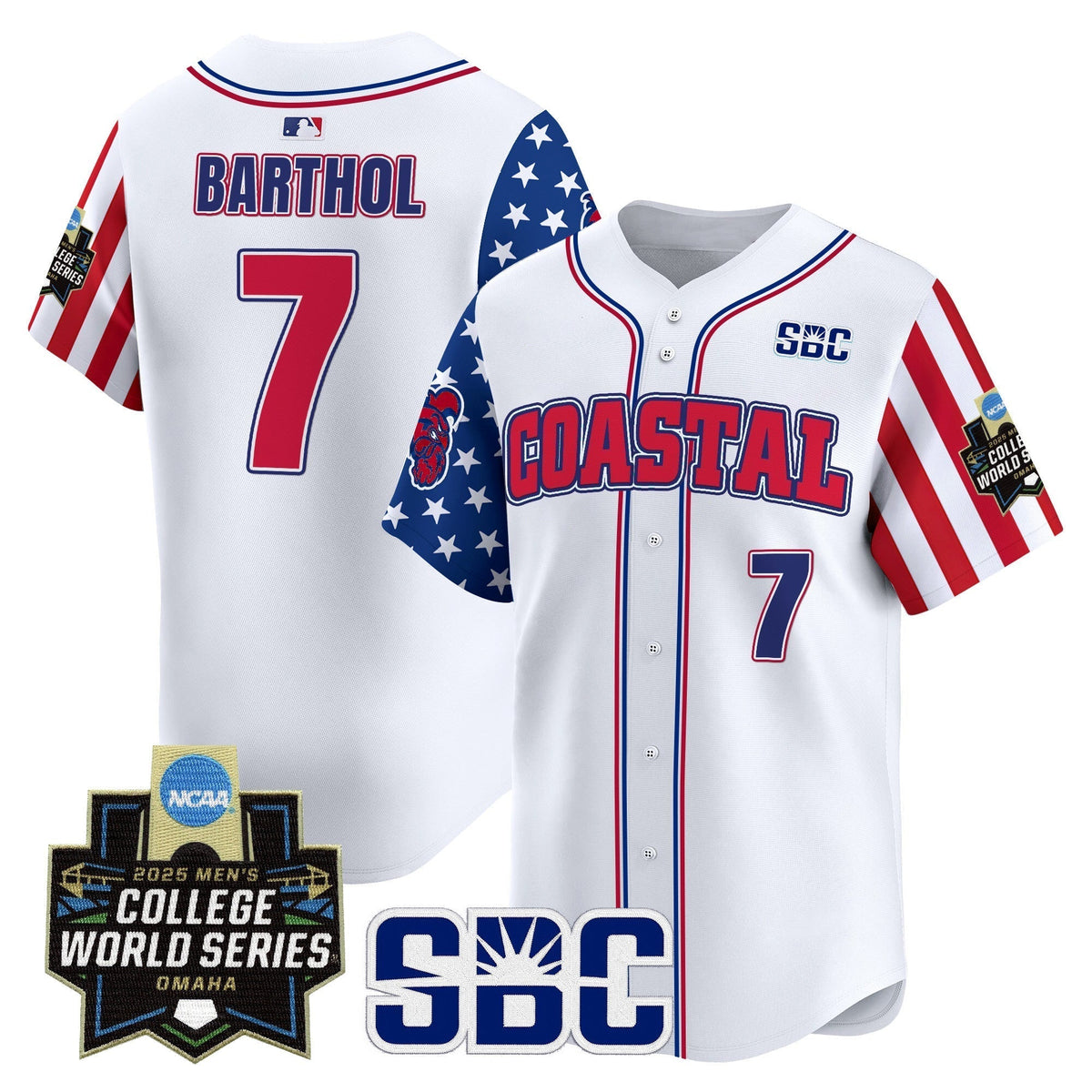 Coastal Carolina Chanticleers 2025 Independence Day Vapor Premier Limited Men Jersey - World Series Patch - All Stitched