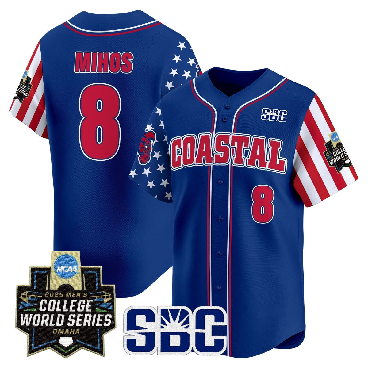 Coastal Carolina Chanticleers 2025 Independence Day Vapor Premier Limited Jersey - World Series Patch - All Stitched