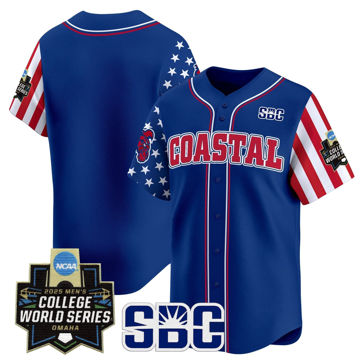 Coastal Carolina Chanticleers 2025 Independence Day Vapor Premier Limited Jersey - World Series Patch - All Stitched