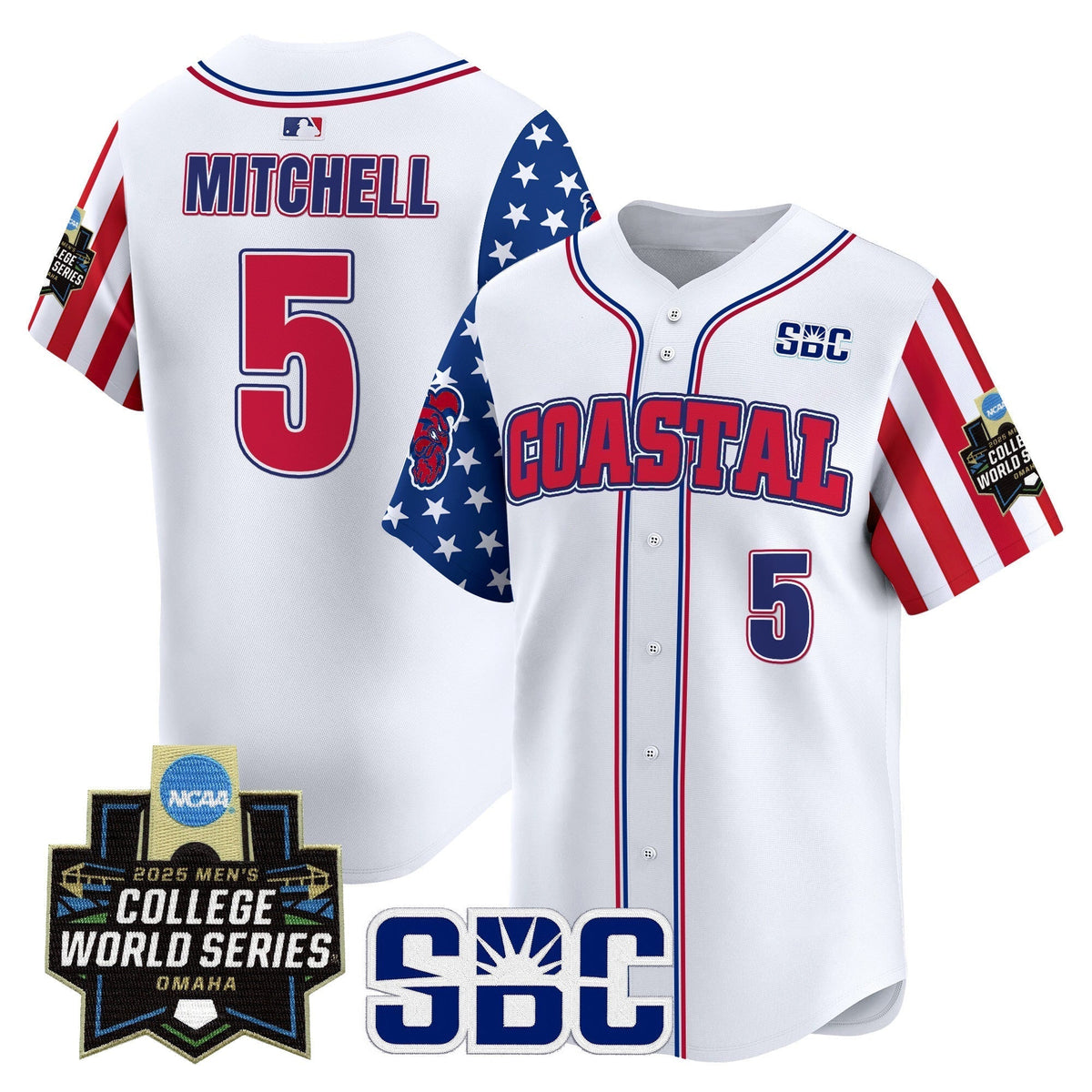 Coastal Carolina Chanticleers 2025 Independence Day Vapor Premier Limited Men Jersey - World Series Patch - All Stitched