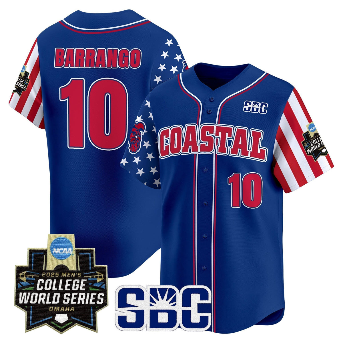 Coastal Carolina Chanticleers 2025 Independence Day Vapor Premier Limited Jersey - World Series Patch - All Stitched