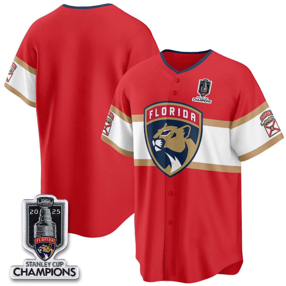 FLA 2025 Stanley Cup Champions Baseball Jersey - All Stitched