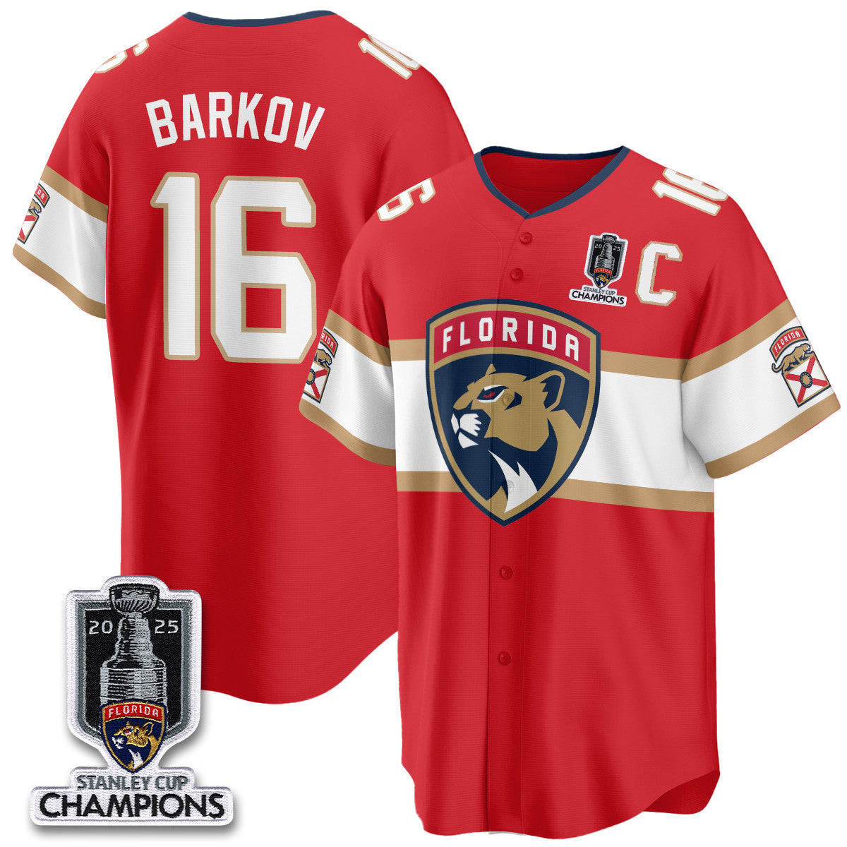 FLA 2025 Stanley Cup Champions Baseball Men Jersey - All Stitched