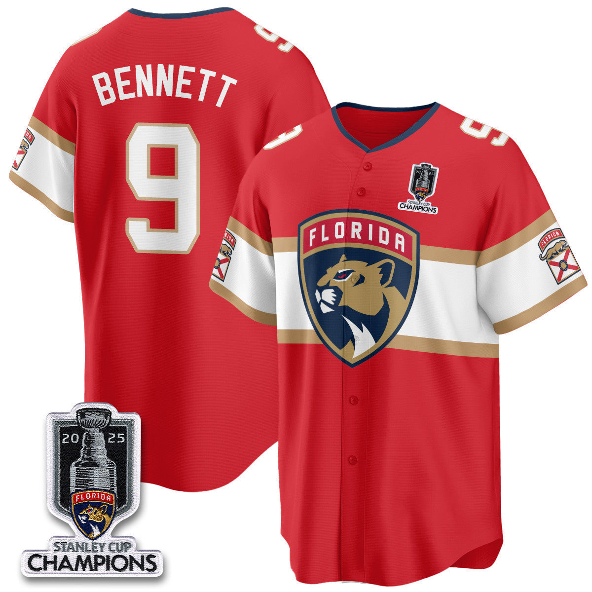 FLA 2025 Stanley Cup Champions Baseball Men Jersey - All Stitched