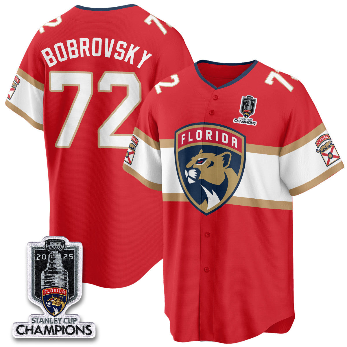 FLA 2025 Stanley Cup Champions Baseball Men Jersey - All Stitched